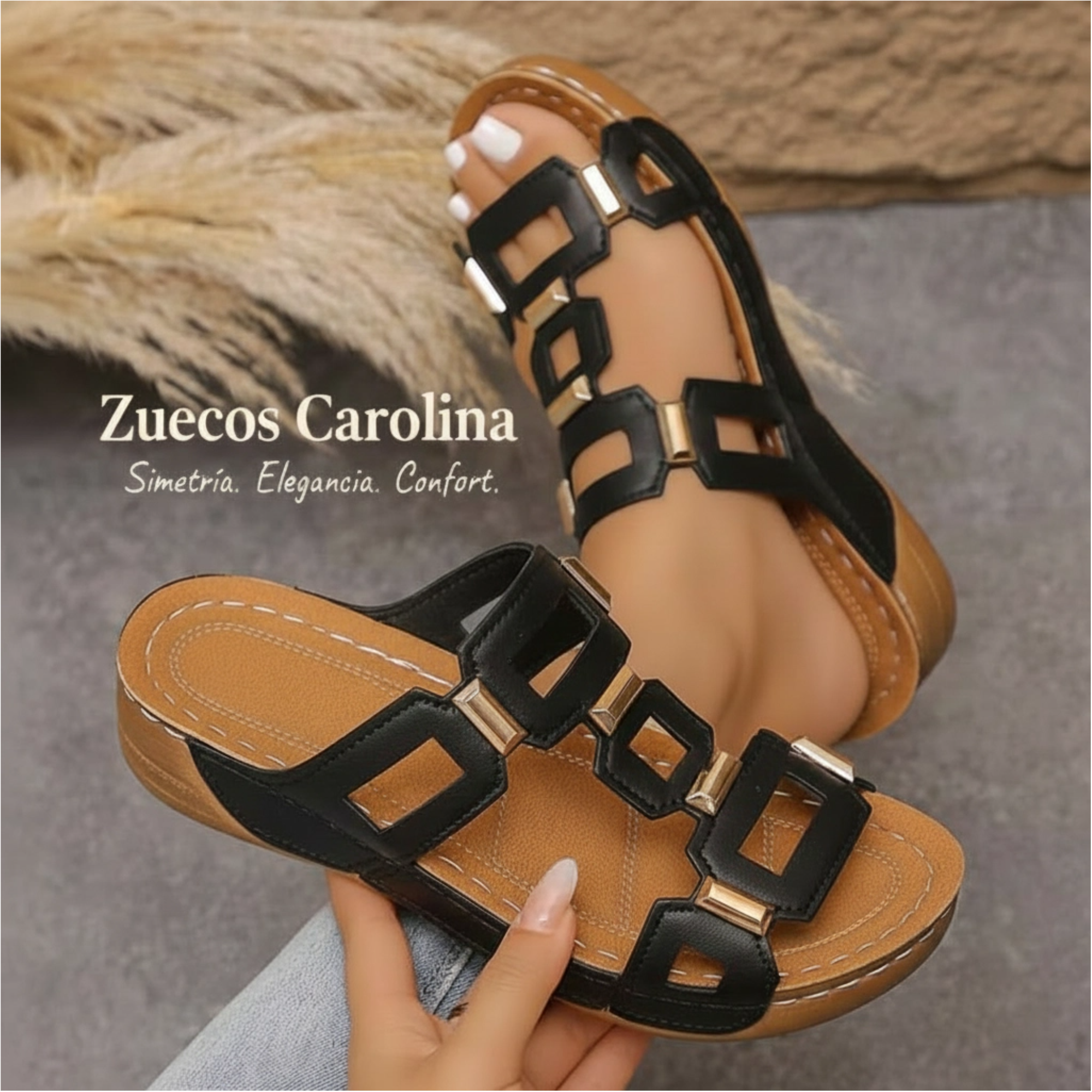 a1👡 Zuecos Carolina. ingeniería simétrica para un calzado cómodo, elegante, moderno.